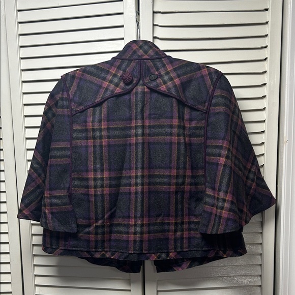 The Limited Plaid Cape Jacket - Purple and Pink - Picture 5 of 7